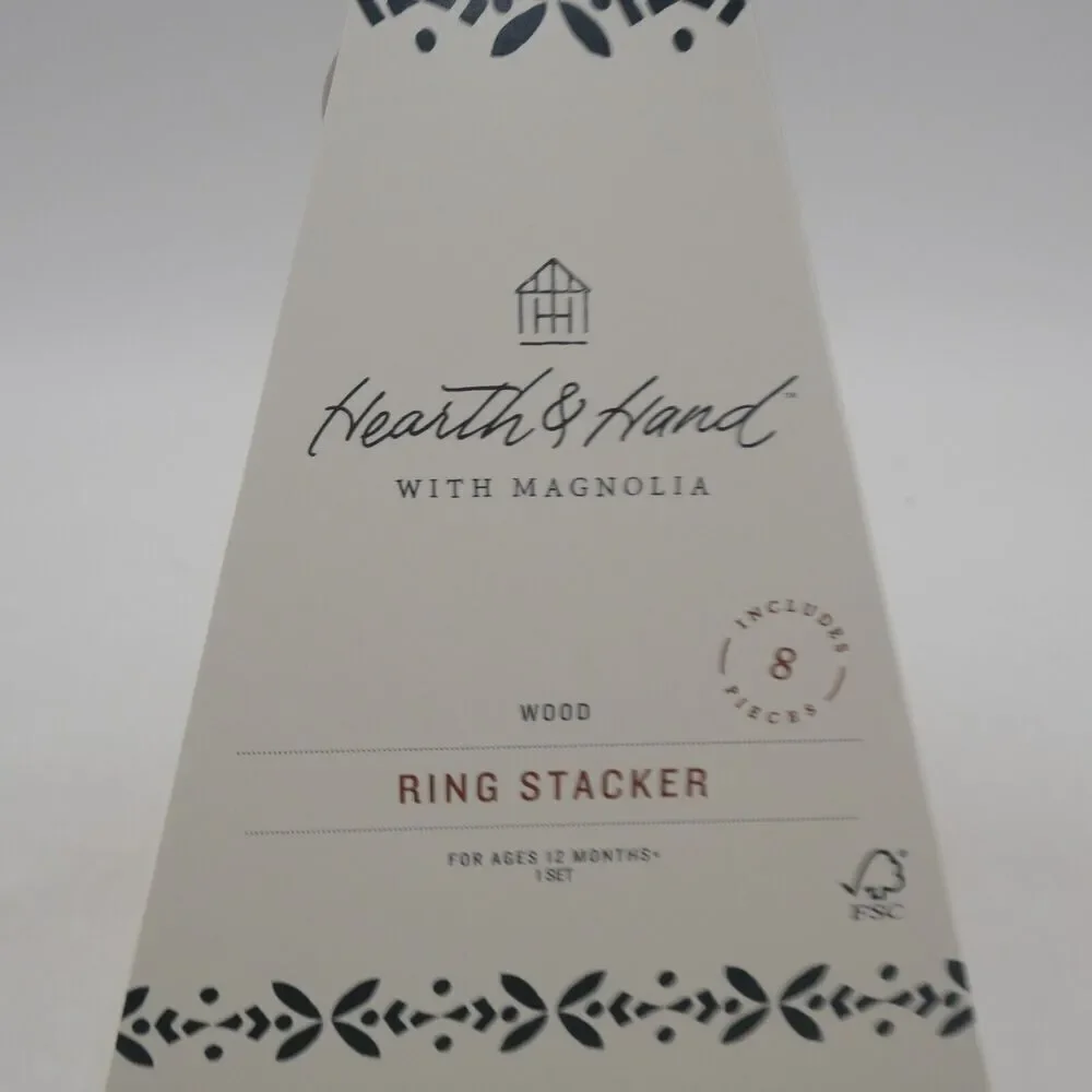 NEW Hearth & Hand With Magnolia Wood Ring Stacker Baby Learning Stacking Toy